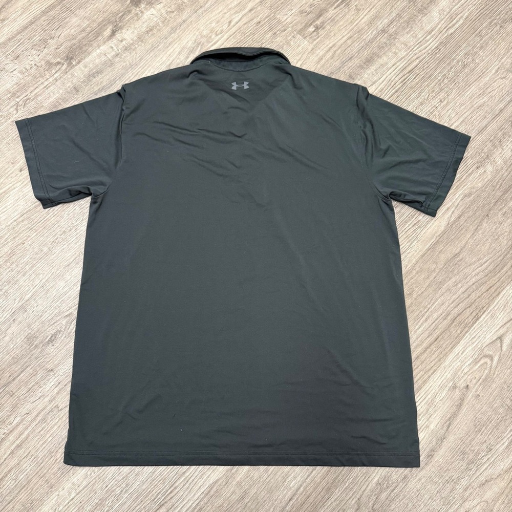 Under Armour Mens The Playoff Polo Shirt XL Black Grey Teal Colorblock HeatGear - Picture 3 of 8